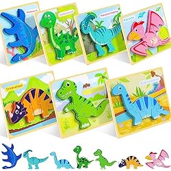 Amazon.com: TOY Life 15 Pack Wooden Toddler Puzzles Includes 7