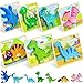 TOY Life Wooden Puzzles for Toddlers 1-3, 7 Pack Dinosaur Puzzle for Kid Age 1-3, Dinosaur Toys for Kids, Montessori Toys for Kids Birthday Gifts for 1 2 3 + Year Old Boys Girls