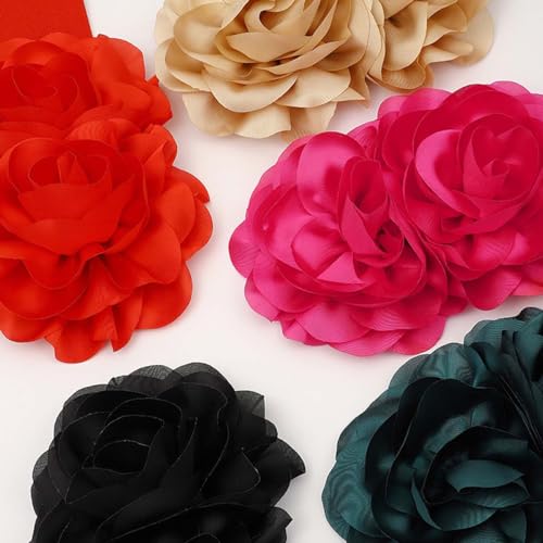 Women's Big Flower Stretchy Belt Elastic Wide Chunky Waistband Belts Cinch Belts for Dress4