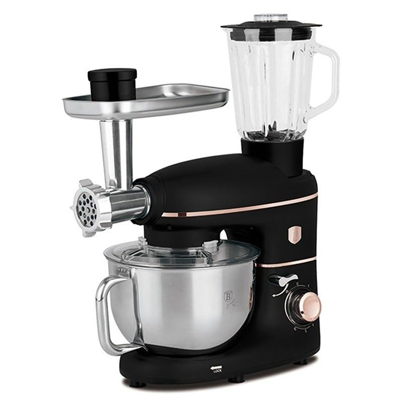 Berlinger Haus Robot kuchenny z młynkiem i mikserem, 1500 W, Black Rose Collection BH-9534