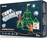 besrey Höhle Bauen Kinder – 144PCS Konstruktionsspielzeug mit Wurfspiel, Kinder Höhle, Outdoor Garten Spielzeug, Kreatives Bauset für Indoor/Outdoor, XXL Bausteine, Höhlenbauset