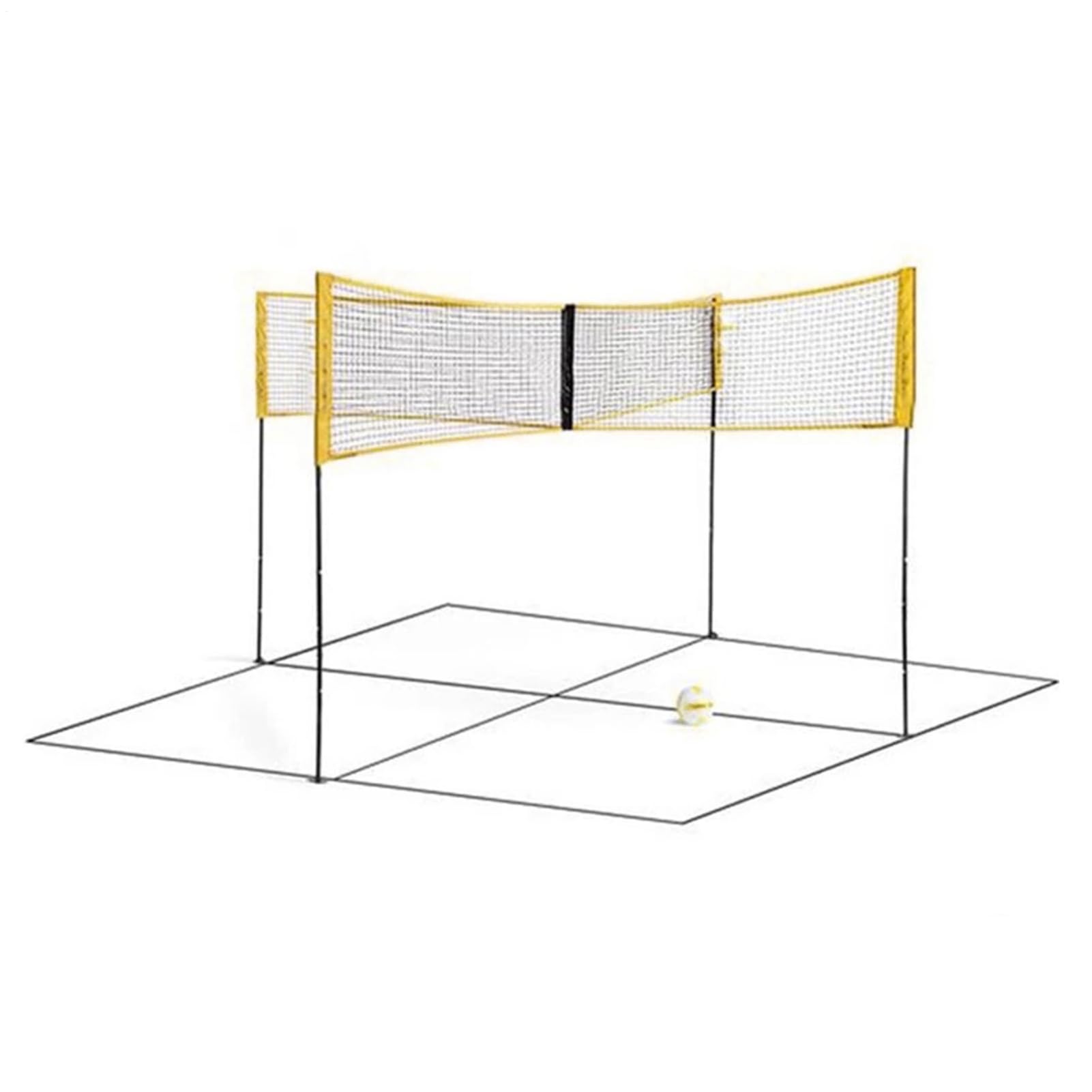 Set rete da beach volley – Rete sportiva ad altezza regolabile | in nylon resistente per tutte le stagioni con pali stabili, attrezzatura da portatile per esterni a montaggio rapido |