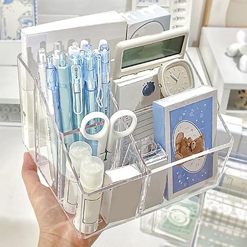 Organizadores Cosméticos 1 Pieza Organizador De Escritorio Transparente para Bolígrafos para Escritorio, Almacenamiento De Suministros De Oficina De Plástico Y Caja De Accesorios para Marc