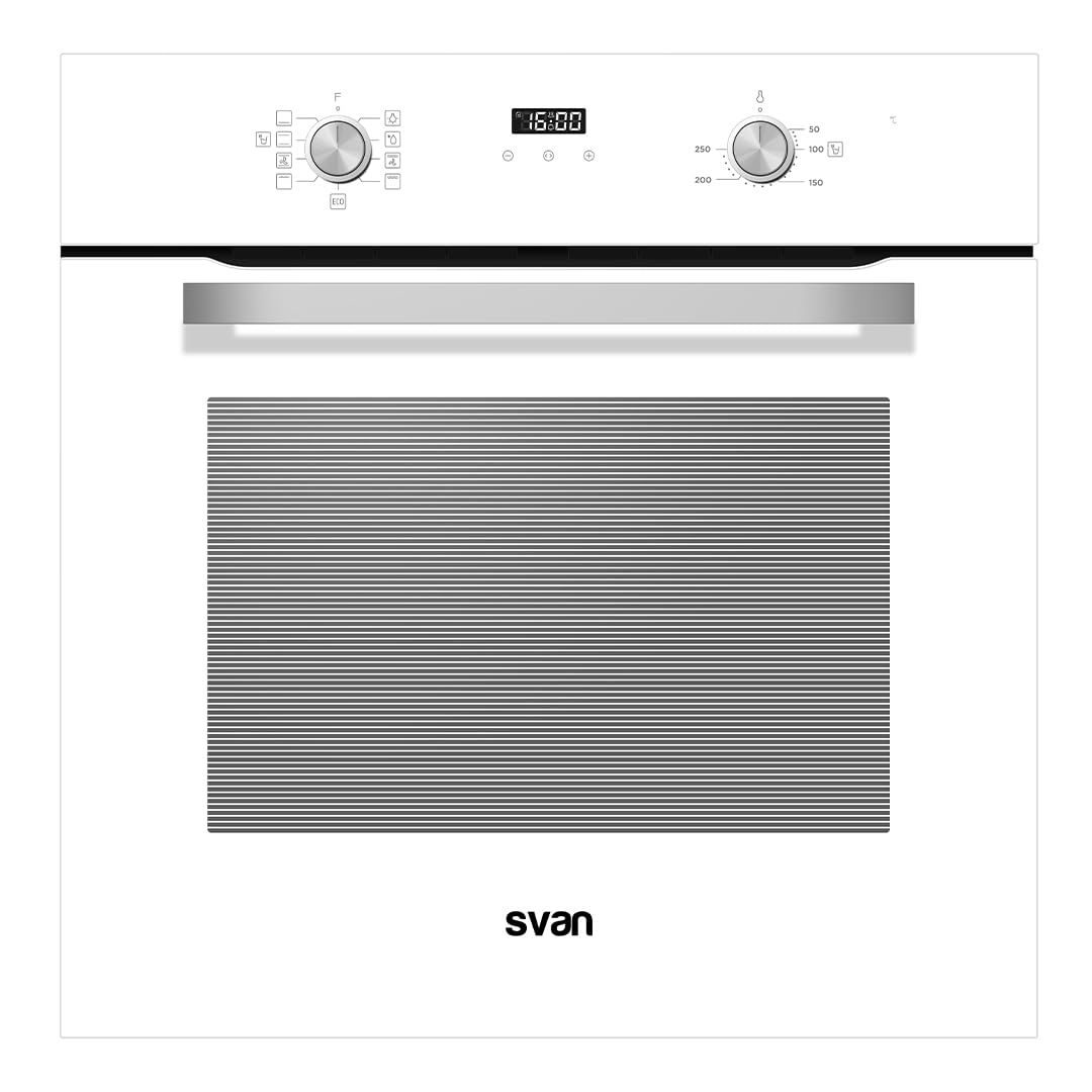 Svan Horno Multifunción Básico Blanco SH4700EB. Capacidad 75 Litros, 2100 W, 4 Programas, Interior Esmaltado, Fácil Limpieza, Eficiencia Energética Clase A