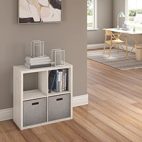 Image of ClosetMaid 4-Cube Decorative Open Back Storage Organizer, Bleached Walnut