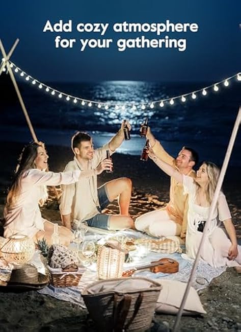 Brightown Solar Lights Outdoor Waterproof, 19.6Ft 60 LED Globe Solar String Lights for Outside, 8 Modes Outdoor Solar Lights for Yard Balcony Patio Tree Canopy Party (Pure White)