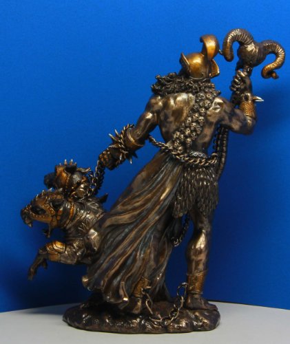 Estatua Hades Dios Inframundo con Perro Cerbero miniatura 2