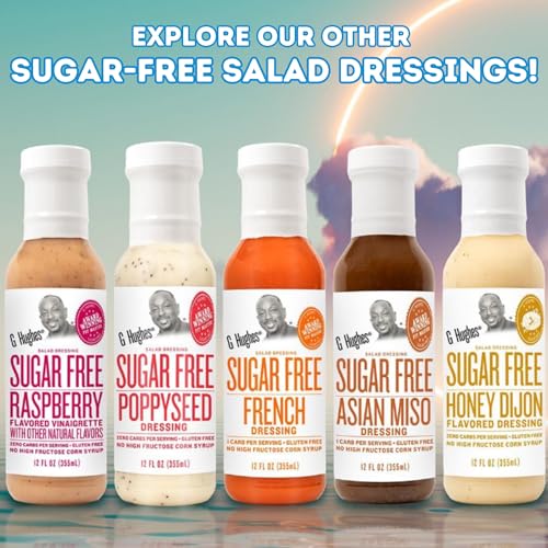 G Hughes Sugar Free, Salad Dressing Bundle - Gluten Free Salad Dressings, Low Carb Healthy Dressing - 12 Oz Bottles (3-Pack Balsamic, Raspberry, & Italian)