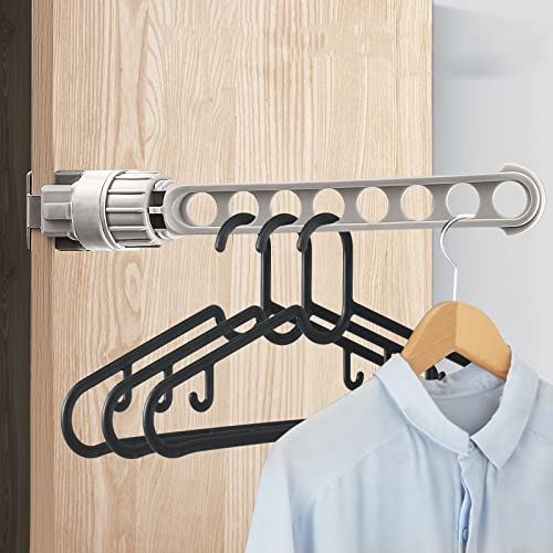 Tendedero de Ventana Colgador de Ropa Montado Pared, Perchero para Colgar Ropa de Ventana Ajustable con 8 Agujeros, Percha de Viaje Montado en Pared para lavandería balcón baños dormitorios