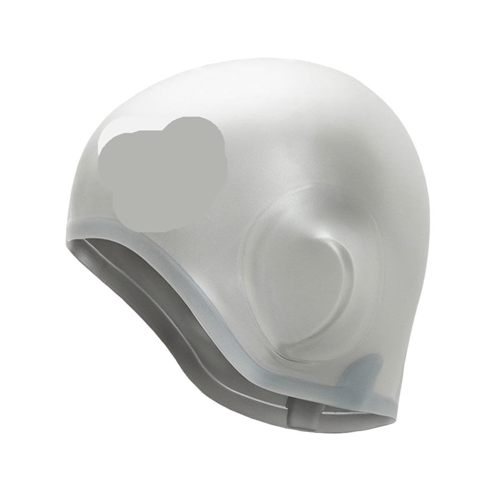 Gorro de natación de silicona para adultos, unisex, impermeable, protege las orejas, gorro de buceo largo (gris claro)