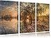 Produktbild Pixxprint herbstliche Landschaft im Morgengrauen Kunst Buntstift Effekt 3-Teiler Leinwandbild 120x80 Bild auf Leinwand