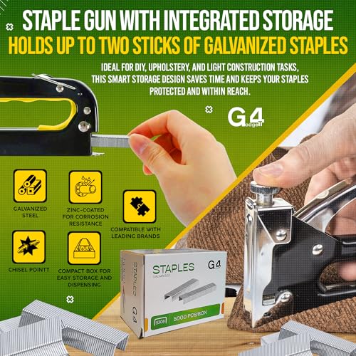 G4GADGET 5000 x 53/8 Heavy Duty Staples - 53/8mm Staples for Staple Guns and Heavy Duty Staplers, Office & Upholstery Supplies 5 G4GADGET 5000 x 53/8 Heavy Duty Staples - 53/8mm Staples for Staple Guns and Heavy Duty Staplers, Office & Upholstery Supplies - Image 5