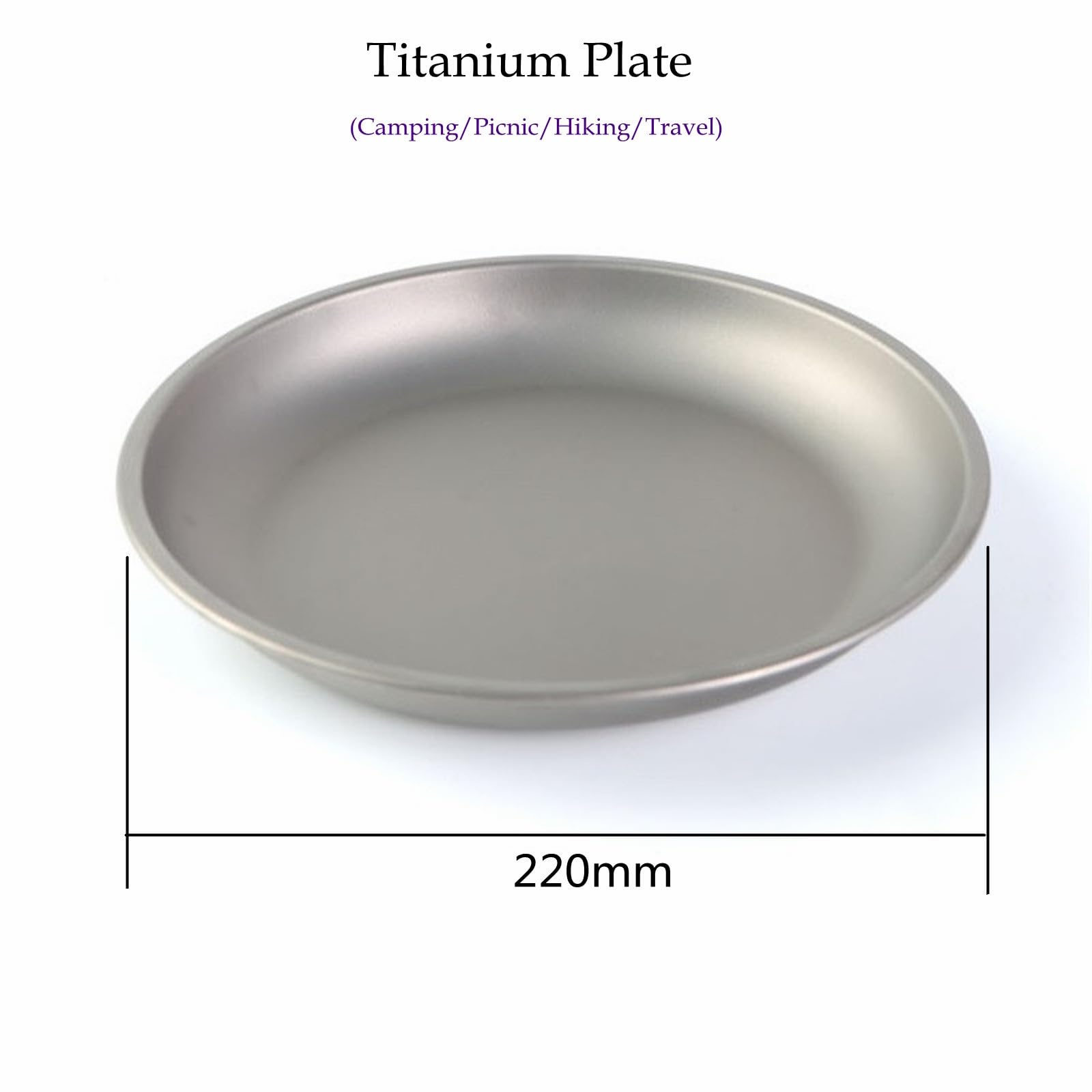 BIVOUAC Titanium Plate Camping Dish Outdoor Tableware Ultralight Pan (1Pc Plate (Large))