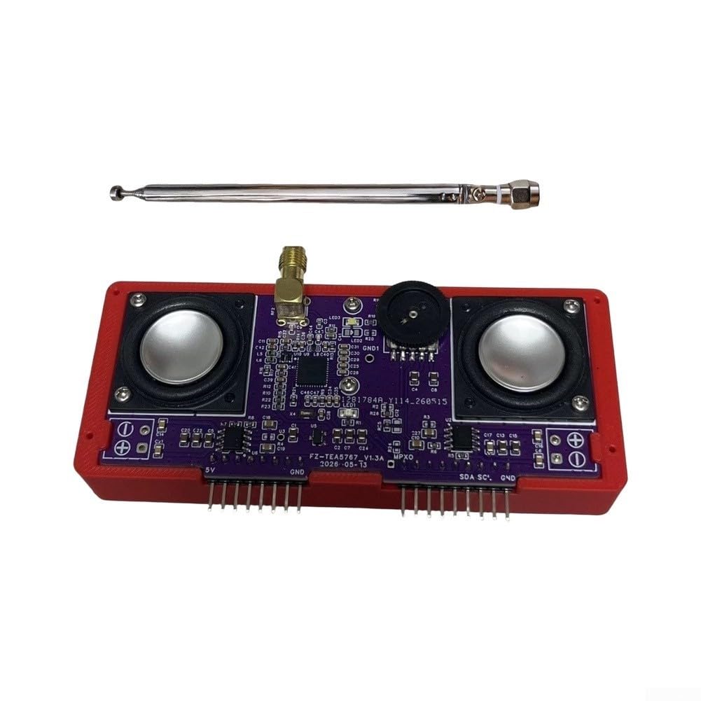 TEA5767 Componente radio FM per Flipper per zero – Ricevitore 76-108MHz con uscita audio 2W & estensione plug-and-play (senza shell)