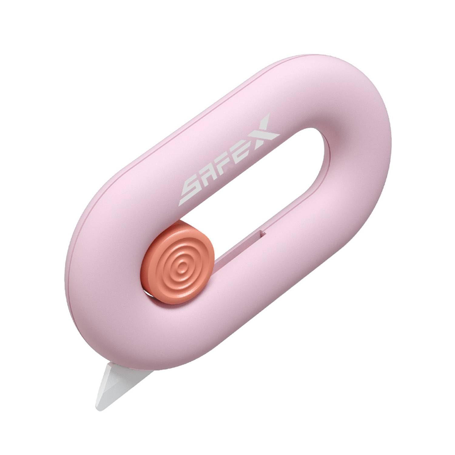 Box Cutter Retractable, Box Opener, Ceramic Box Cutter, Built-In Magnetic, Mini Box Cutter, Safety Box Cutter, Cute Box Cutter, Small Box Cutter For Women, Package Opener, Box Opener Tool (Pink)