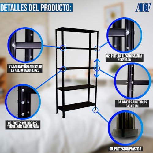 La mejor comparación de Anaquel metalico 5 niveles para comprar online. 6 Imagen adicional