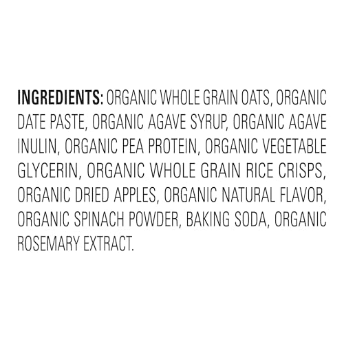 happy tot organics fiber amp protein soft-baked oat bars toddler snack apple amp spinach 088 ounce bars 5 count box pack of 6