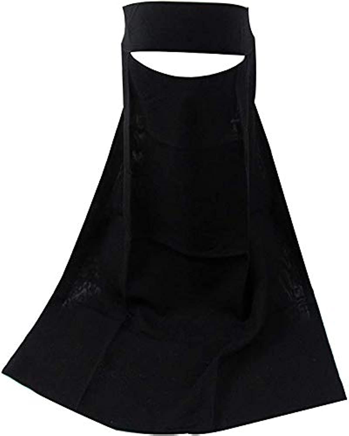Saudi Black Niqab Women's 1-Layer Premium Quality Face Veil for Women Black Niqab Face Veil for Hijab Soft Qatri Niqab 1 Piece, 15 Years