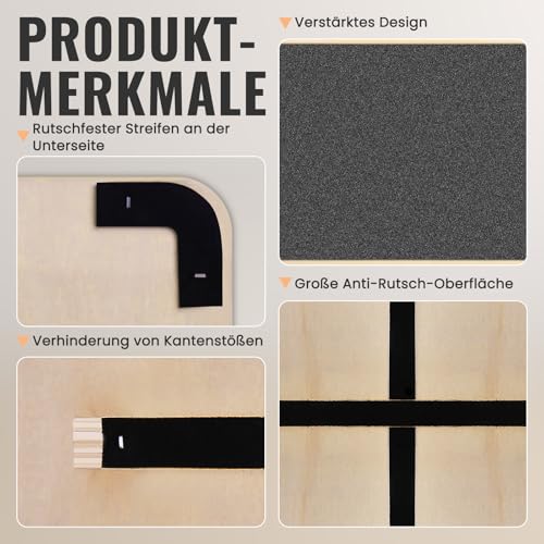 Woodure Balance Board 360°Professional Wobble Board für Erwachsene Anti-Rutsch 350LBS Balance Boards für physikalische Therapie Stehpult Kern Stärke hölzerne Balance Board Rocker Board
