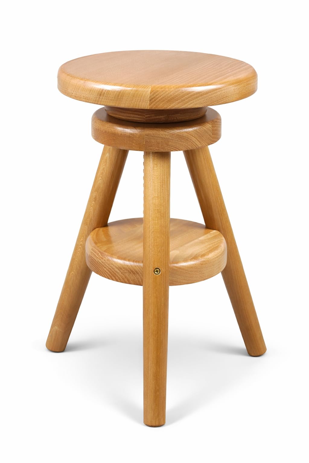 Magnetic Mobel® Hocker Massiv Schemel Stuhl Sitzmöbel Buche Drehhocker Barhocke 52-70cm (Erle)