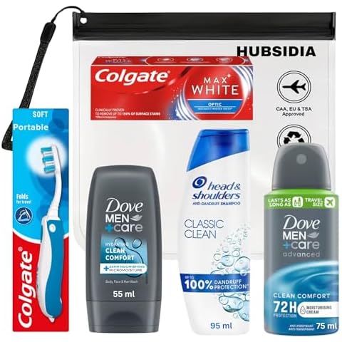 HUBSIDIA Men's Travel Toiletries Essentials Set Cover