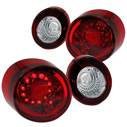 Spec-D Tuning LED Tail Lights Brake Lamps Red Clear Lens for 2002-2010 Chevy Cobalt 2Dr Coupe Taillights Assembly Left + Right Pair