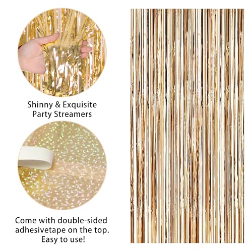 Image of Trgowaul 10th Birthday Decorations for Girls, Banner, Sash and Crown, Cake Topper, 10 Number Balloon, Fringe Curtains, Champagne Gold 10th Birthday Party Supplies
