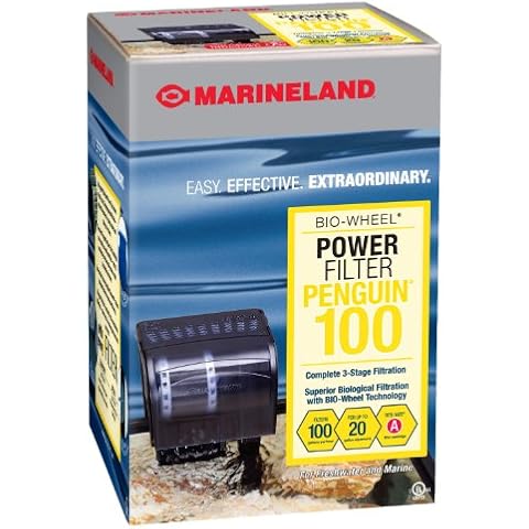 Marineland Penguin Bio-Wheel Power Filter 100 GPH, Multi-Stage Aquarium Filtration Cover