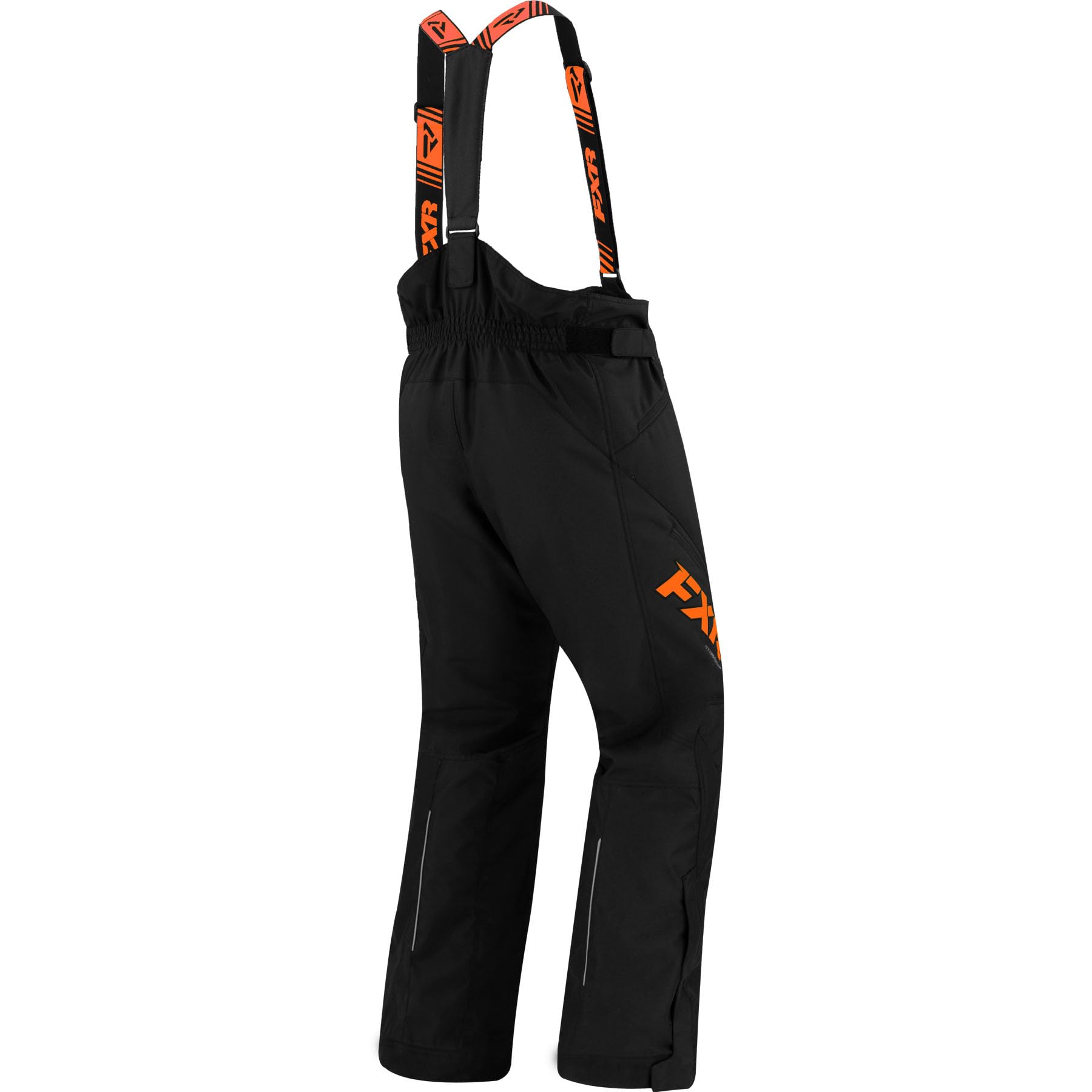 FXR Clutch FX 2023 Spodnie na szelkach śnieżnych, czarny/pomarańczowy, 2XL
