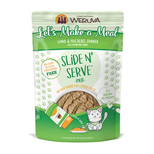 Weruva Wet Cat Food, Lets Make a Meal with Lamb and Mackerel Pate, 2.8oz Slide N Serve Pouch, Pack of 12