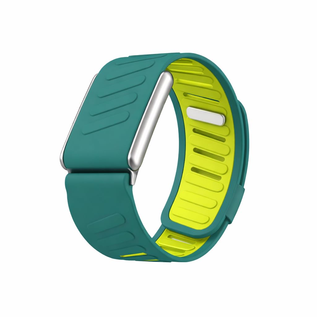 Durable Silicone Sport Band for Whoop 5.0, 130mm Length, Ventilated Design, Two-Tone, Comfortable Replacement Strap with Metal Frame Connector for Men and Women (Dark Green and Green)