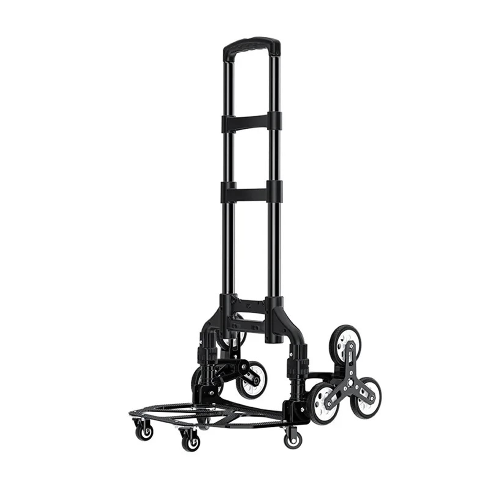 hogar Carretilla Carro de Transporte Carro para Subir escaleras, Plataforma rodante Plegable para Mango Ajustable, Carretilla Mano, 10 Ruedas, Carro Todo Terreno para Trans(C)