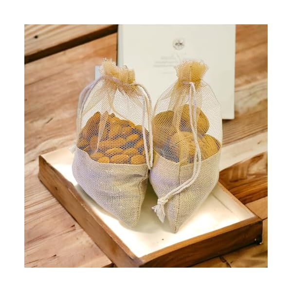 Krisah 20 pcs 18 X 12 cm Jute & Net Potli Pouches for Jewellery/Gift Packing (Net UP) - Image 5