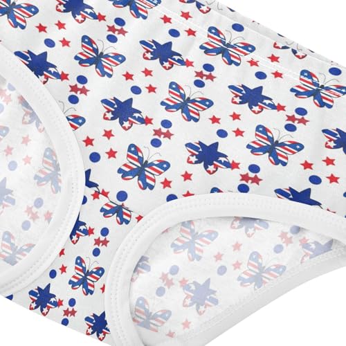 Joisal Toddler Girls Underwear 2t Cotton Little Girl Panties Stylish Briefs Undies Kids Butterflies Red White Blue Stars4