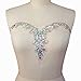 Handmade Beaded Sequin AB Color Bling Sew On Neckline Rhinestone Crystal Trim Bridal Applique Design Patch Sewing for Wedding Dresses DIY Decoration 20x34cm (AB)