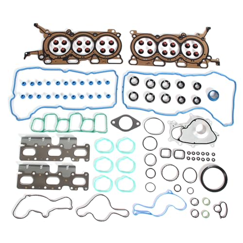 Image of AUCERAMIC HS26543PT4 Full Head Gasket Set with Valve Cover Gasket Compatible with Ford Edge Police Interceptor Lincoln MKT MKX 3.7L V6 DOHV 24V Replace# VS50814R
