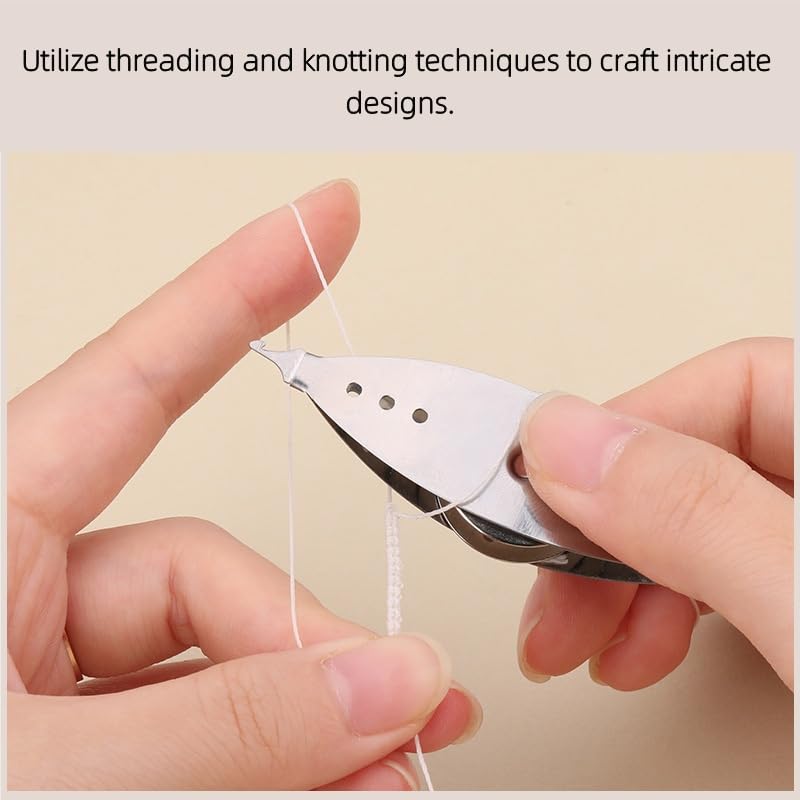 Image of 2pcs Stainless Steel Tatting Shuttle Kit Hand Lace-Making Craft Tool Metal Tatting Shuttle for Knitting, Weaving Machine (Silver)