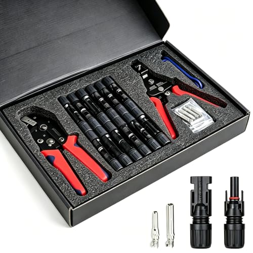 dakewang 24Pairs Solar Panel Connector with Crimping Tool and Wire Stripper