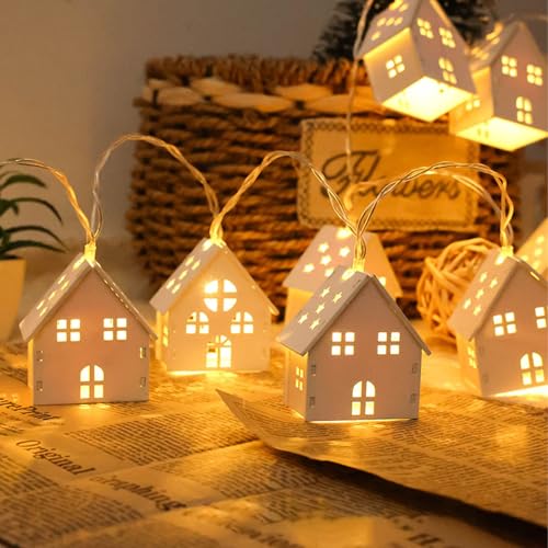 CHENBOOW Cadena de Luces,Decoración Navideña 2M,Luces Decorativas,Luces Navideñas,LED para Interiores,Luminosa Cabaña,Casita Navidad LED,para Navidad,Regalo de Inauguración y Decoración