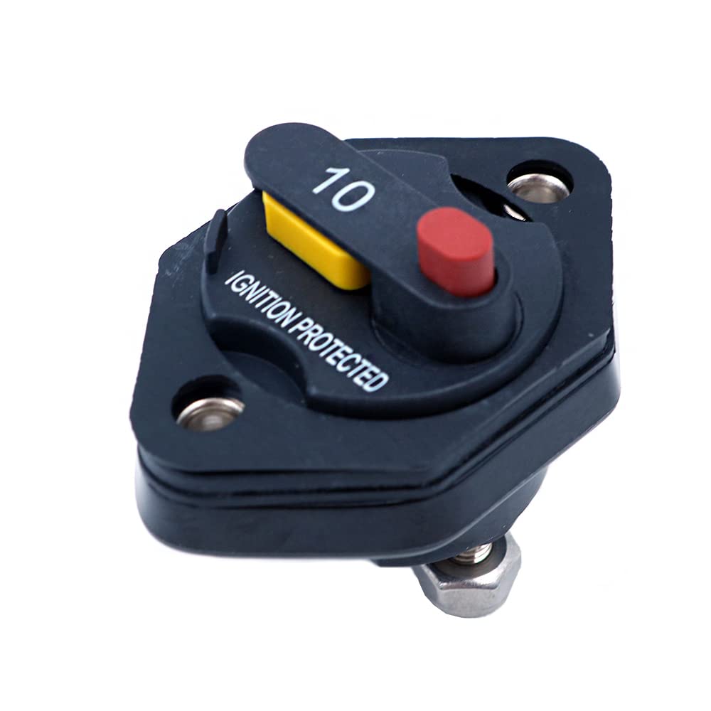 Inversor de fusibles de disyuntor con botón de reinicio manual para camión automático RV Marine Trailer impermeable 12V-32V - 10A