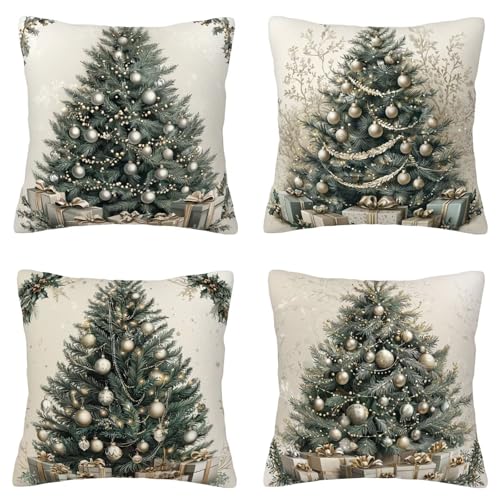 Outdoor Weihnachten Kissenbezug 60x60cm Wasserdicht Kissenbezüge 4er...