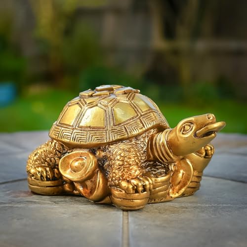Image of ZAICUS Feng Shui Tortoise for Home Decor | Turtle on Coins for Good Luck | Vastu & Prosperity Ideal Showpiece & Diwali Gift for Housewarming, Office Desk & Decoration