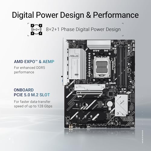 Prime B850-PLUS - Scheda madre AMD AM5 AMD B850 ATX, DDR5, PCIe 5.0 Ready, 3X M.2, Wi-Fi 6E, 2,5 Gb LAN, DisplayPort, HDMI™, USB 10Gbps Type-A e Type-C®, BIOS Flashback™, Aura Sync, AI Advisor - Scheda madre - Immagine 2