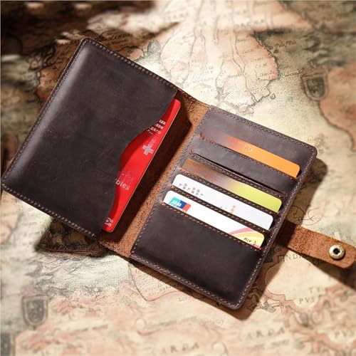 Retro Multifunctional Portable Wallet Casual Fashion Clutch Passport Book(Coffee)4