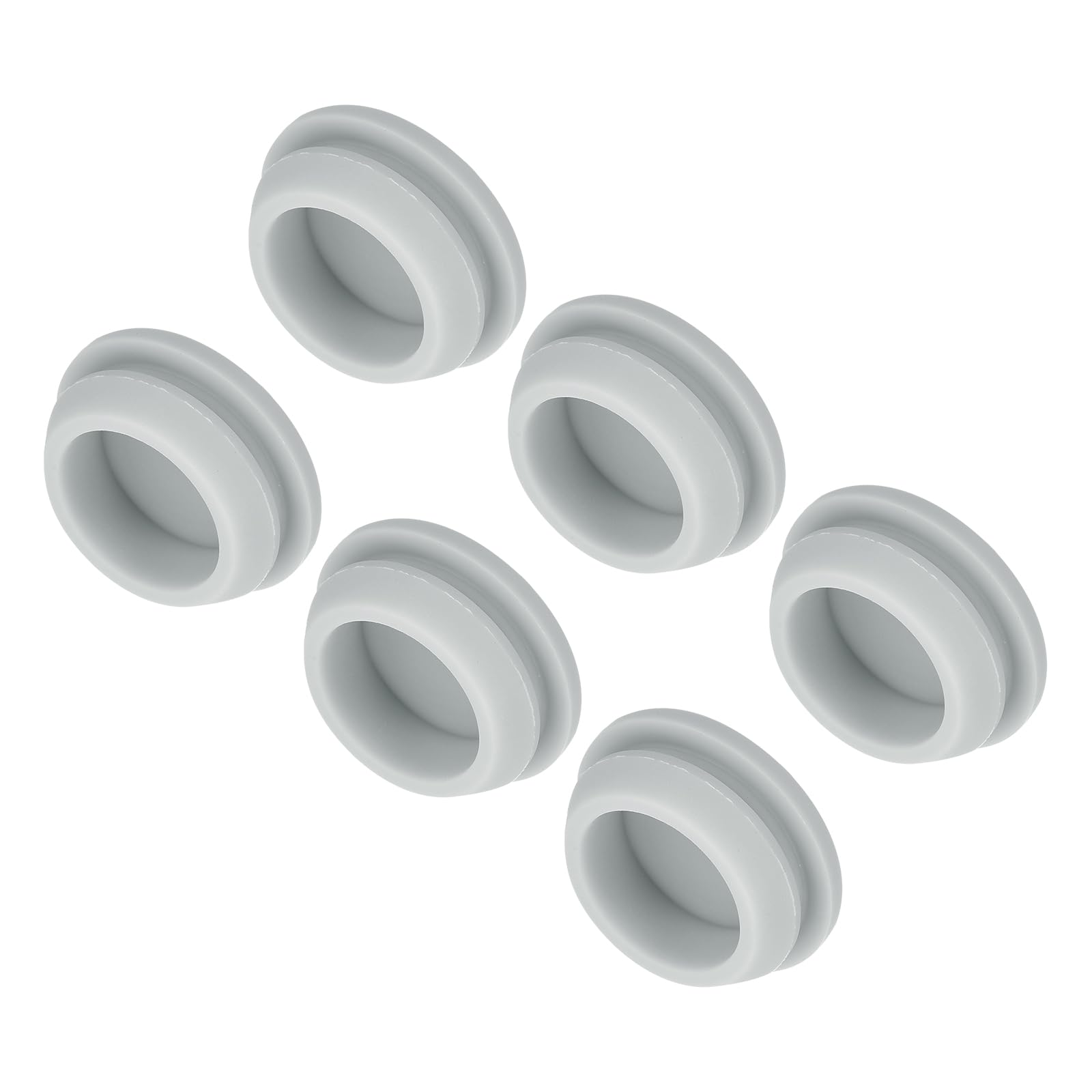 MECCANIXITY 6pcs Silicone Snap in Locking Hole Plugs,19mm/0.7 Inch Mounting Diameter Narrow Groove Width 2mm Panel Seal Cover Round for Kitchen Bulkheads Waterproof Sealing Plugs Grey