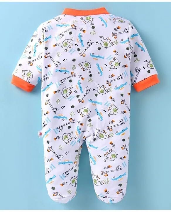 Image of New Born Baby 100% Cotton Rompers for Sleepsuits Jumpsuit Night Suits for Baby Boys & Girls |Onesies| Infant Clothes Pack of 3