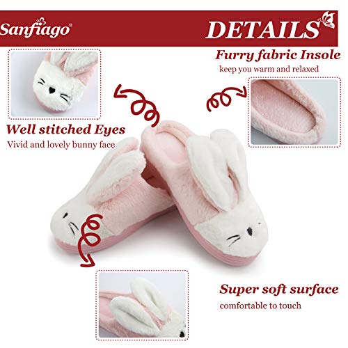 Women Memory Foam House Slippers Cozy Cute Bunny Animal Home Slipper Indoor Outdoor Birthday for Girls Ladies3