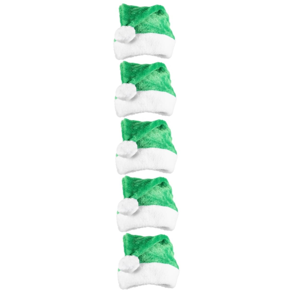 PRETYZOOM 5 Piezas Gorro de Papá Noel de felpa sombrero de navidad sombrero de traje de navidad gorros navideños christmas hat cálido gorro de Papá Noel de Navidad felpa corta Green