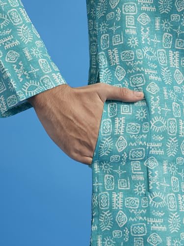 Image of DIWAS BY MANYAVAR Men's Cotton Blend Printed Kurta (1pc)