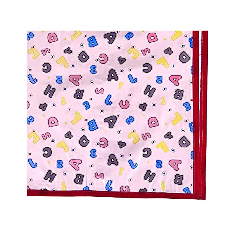 Image of Pookie Plastic Sheet,PVC Sheet for Kids,Rubber Sheet for Babies,Bed Wetting Protector(90 x 135 cm) (Pink ABC123)